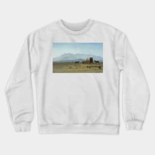 Surveyor's Wagon in the Rockies by Albert Bierstadt Crewneck Sweatshirt